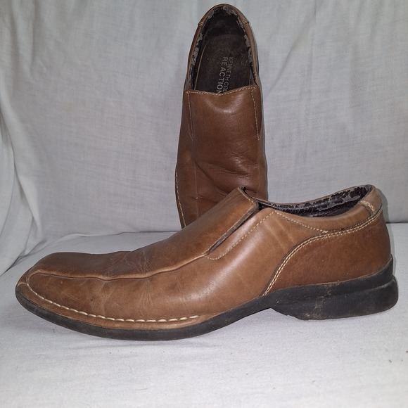 Kenneth Cole Reaction Other - Kenneth Cole Reaction Shoes Loafers Men's 12M Slip-On Brown Leather Square Toe